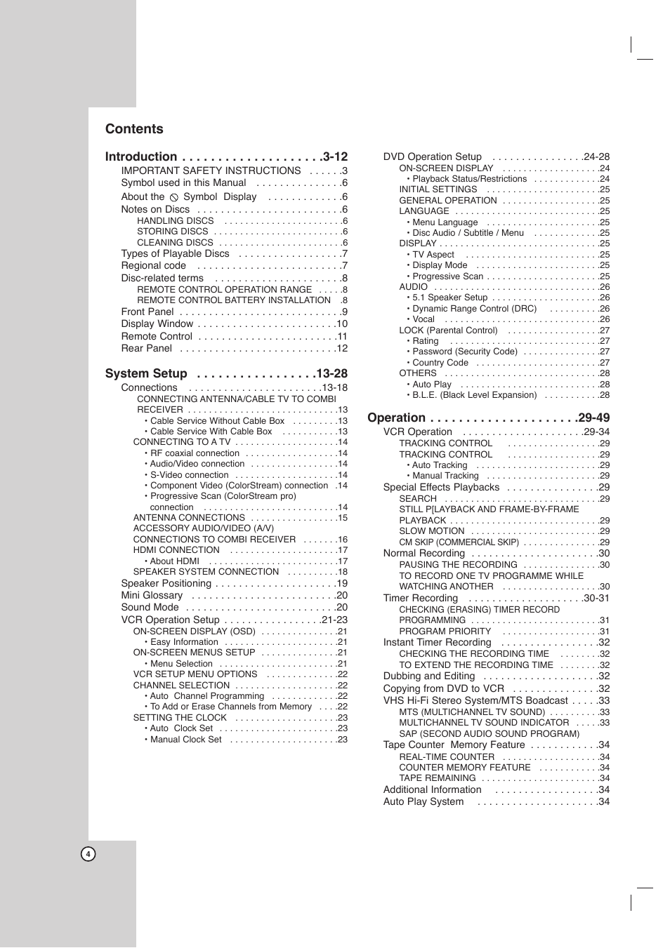 LG LHX-557 User Manual | Page 4 / 56