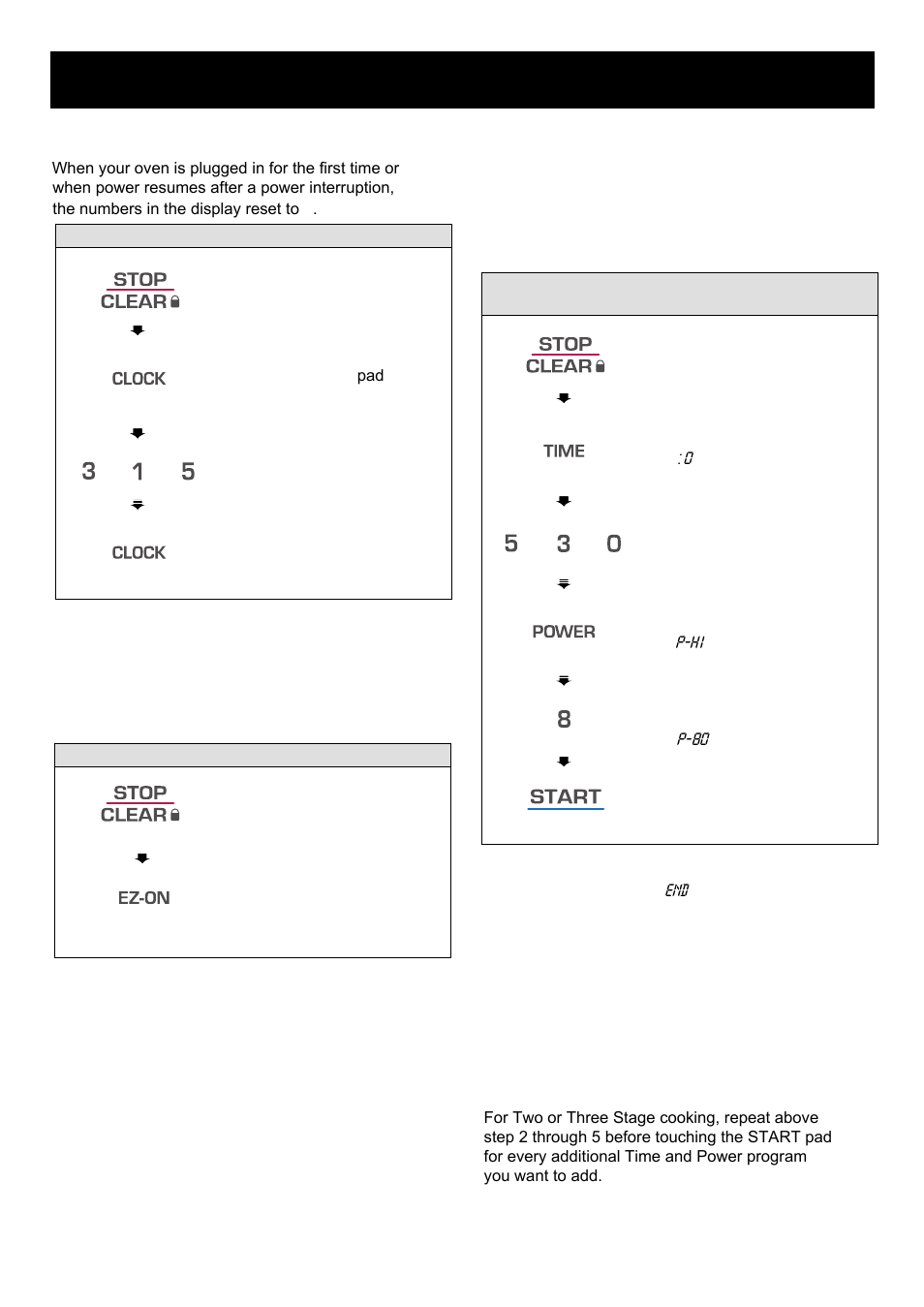 Using your microwave oven, Setting time of day, Timed cooking | 2 stage or 3 stage timed cooking ez-on | LG LMA840W User Manual | Page 11 / 26