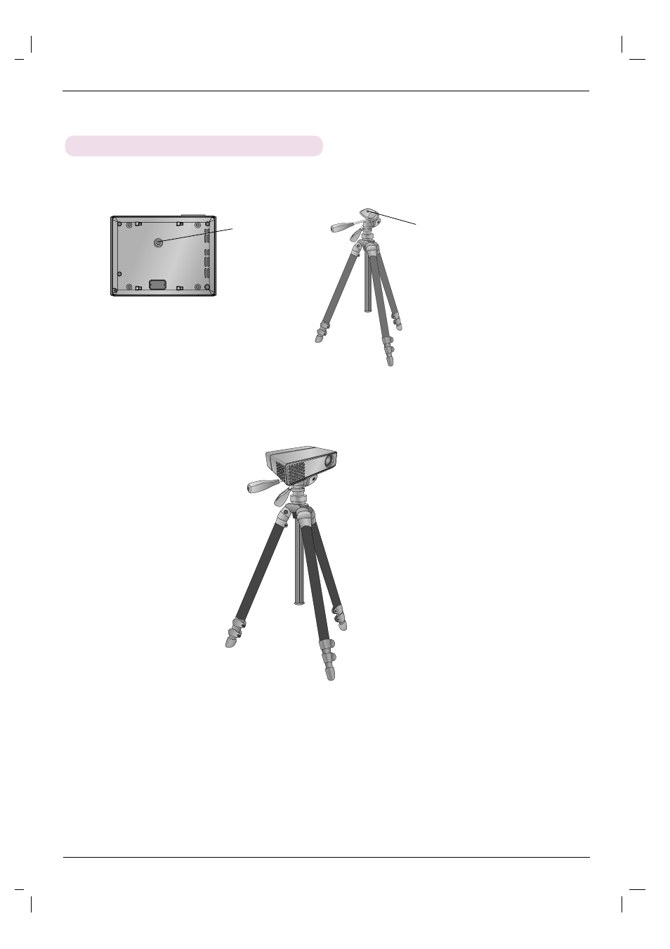 How to install the projector using the tripod | LG HS101 User Manual | Page 11 / 26