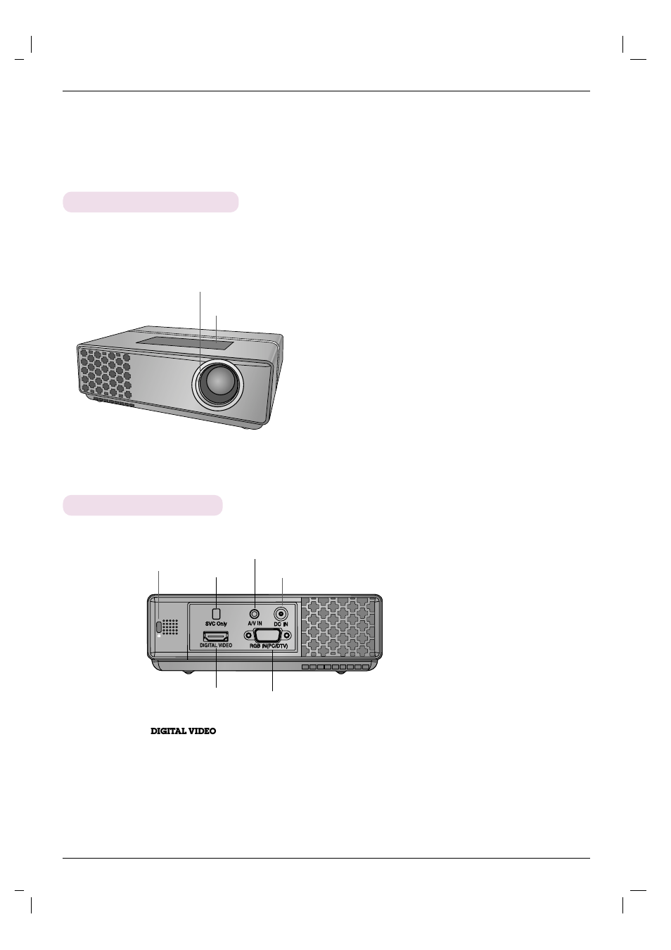 Names of parts, Main body, Connecting part | LG HS101 User Manual | Page 7 / 26