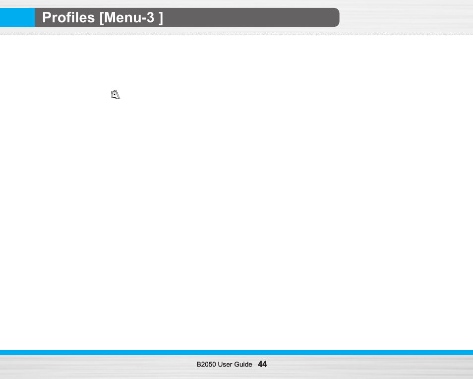 Profiles [menu-3, Changing the profile, Customising profiles | LG B2050 User Manual | Page 45 / 73