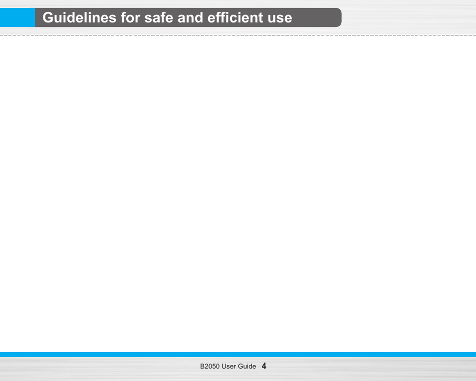 Guidelines for safe and efficient use, Efficient phone operation, Electronics devices | LG B2050 User Manual | Page 5 / 73