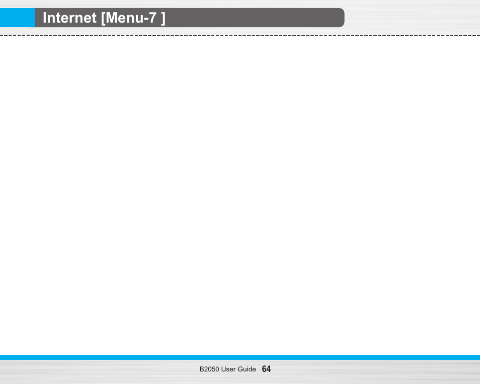 Internet [menu-7 | LG B2050 User Manual | Page 65 / 73