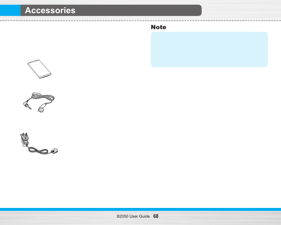 Accessories | LG B2050 User Manual | Page 69 / 73