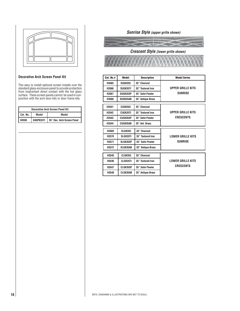 Sunrise style, Crescent style | LG LENNOX MPB3328CNE User Manual | Page 18 / 28