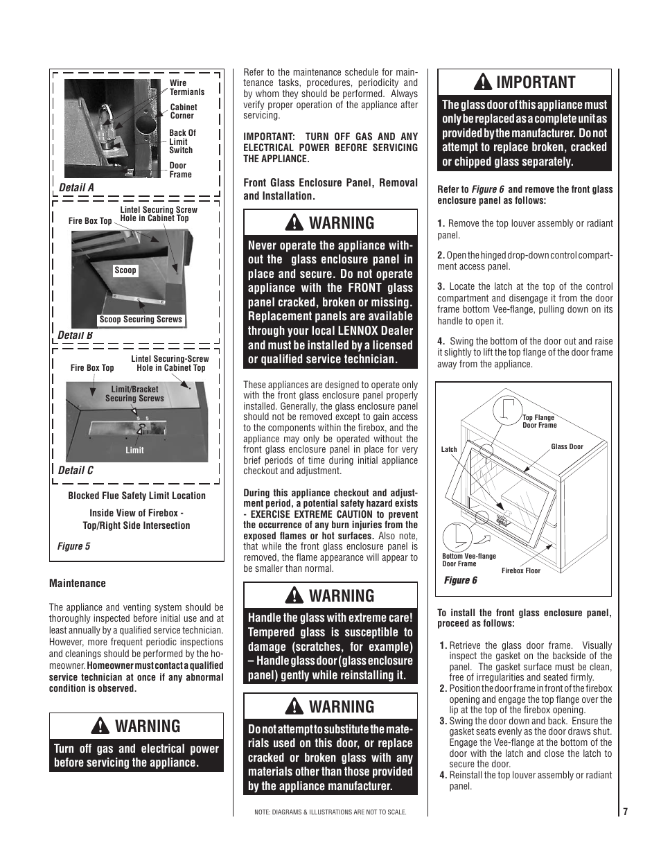 Important, Warning | LG LENNOX MPB3328CNE User Manual | Page 7 / 28