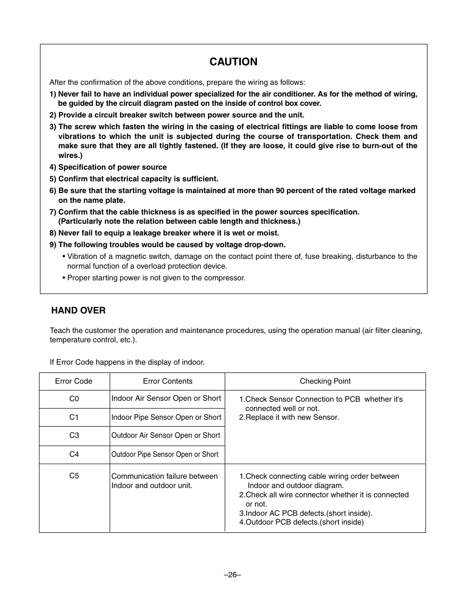 Caution | LG LF300CP(LP-C303R20) User Manual | Page 26 / 47