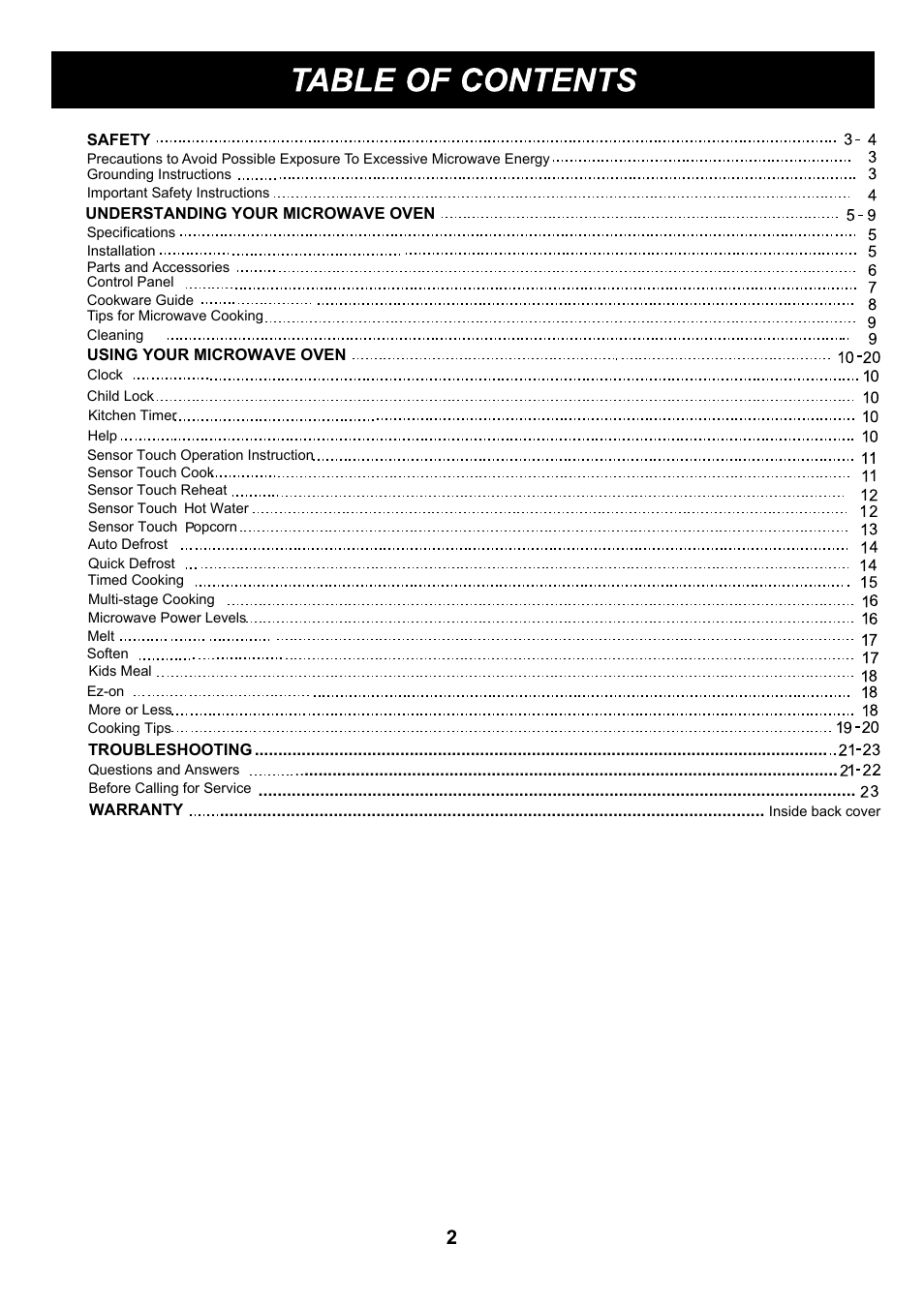 LG LRM2060ST User Manual | Page 2 / 25