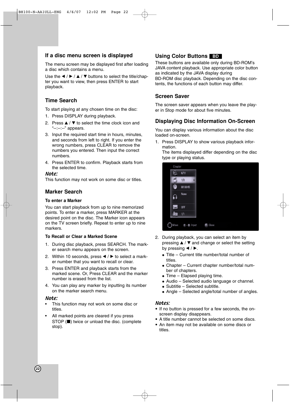 LG BH100 User Manual | Page 22 / 32