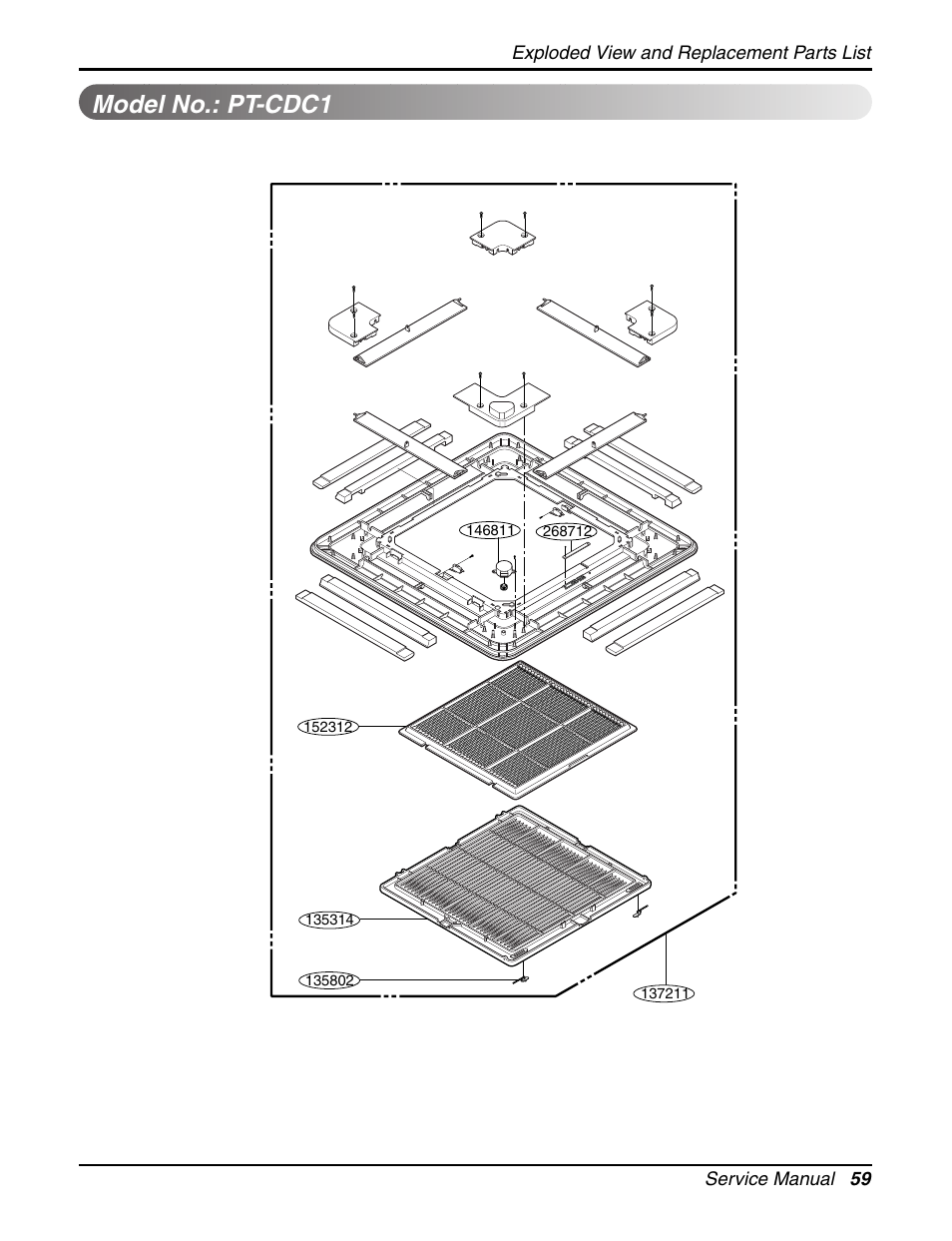 Model no.: pt-cdc1 | LG LCN240CP User Manual | Page 59 / 61