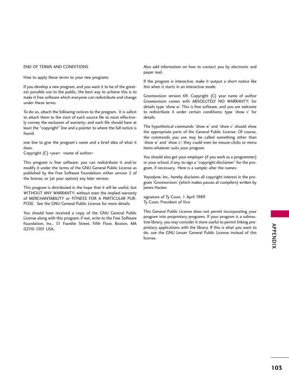 Appendix | LG VIDEOSECU SAC30708022 User Manual | Page 105 / 116
