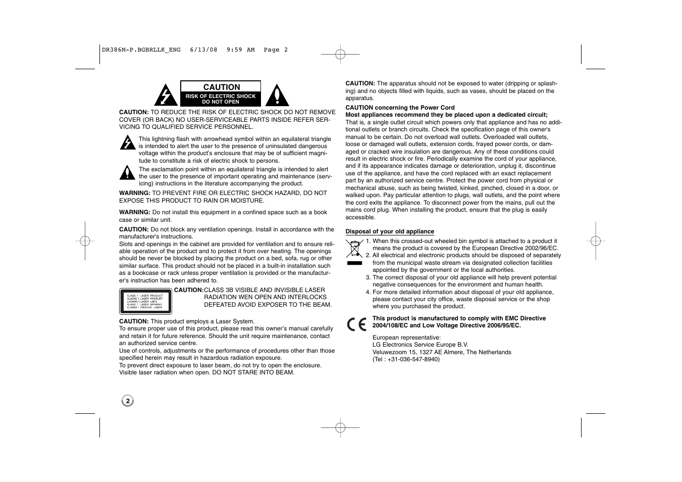 LG DRT389H User Manual | Page 2 / 40