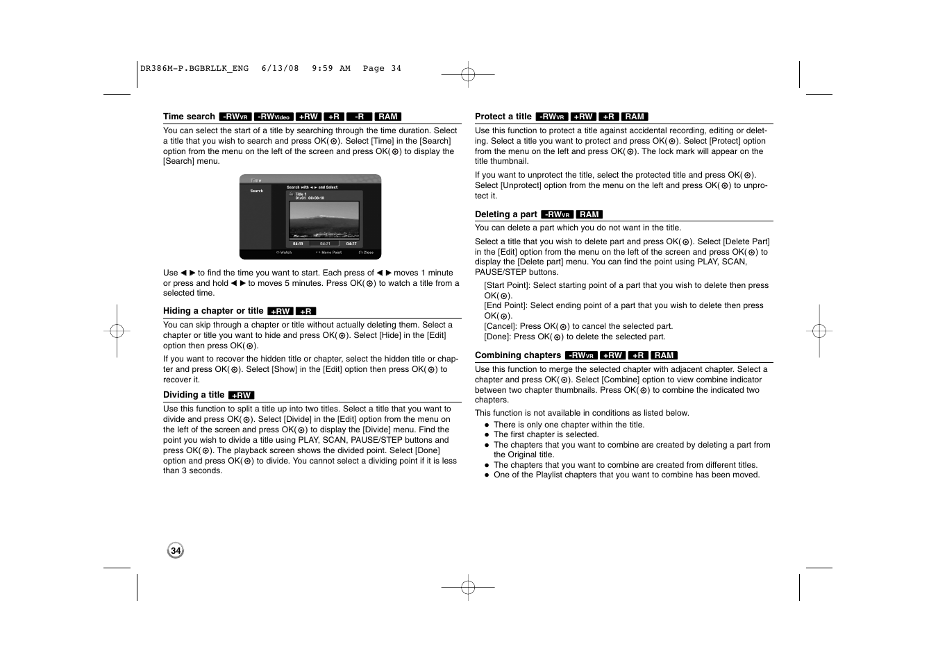 LG DRT389H User Manual | Page 34 / 40