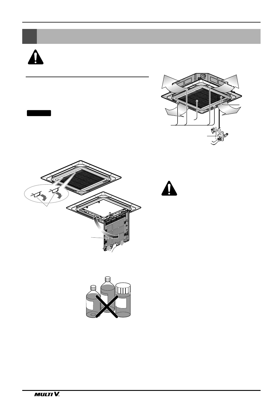 Maintenance and service, Grille, case, and remote control, Air filters | 12 indoor unit, Caution, Air filter rack | LG LA185HV User Manual | Page 12 / 14