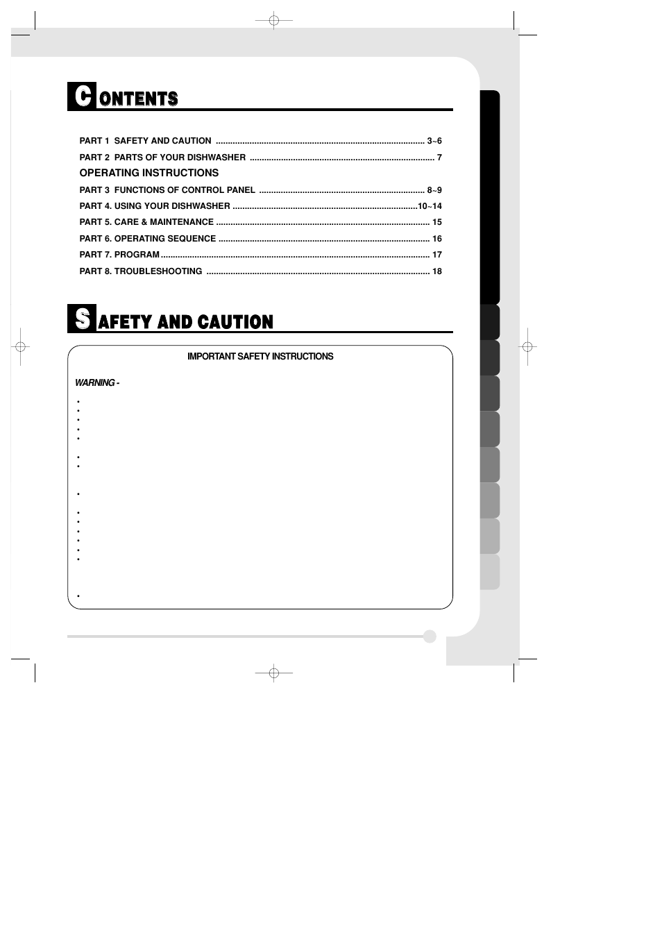 Oon nt te en nt ts s, Aaf fe et ty y a an nd d c ca au ut tiio on n | LG LDF6810ST User Manual | Page 3 / 20