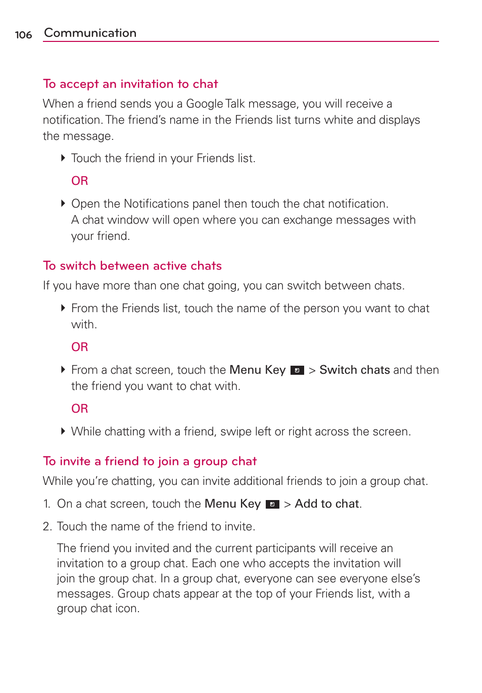 LG CONNECT 4G MFL67218101 User Manual | Page 108 / 415