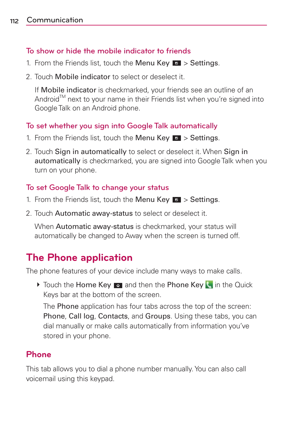 The phone application, Phone | LG CONNECT 4G MFL67218101 User Manual | Page 114 / 415