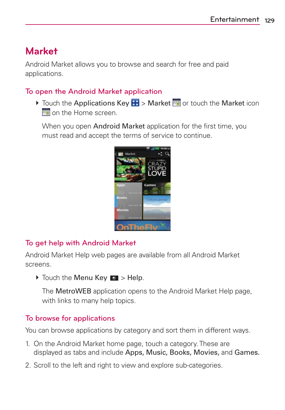 Market | LG CONNECT 4G MFL67218101 User Manual | Page 131 / 415