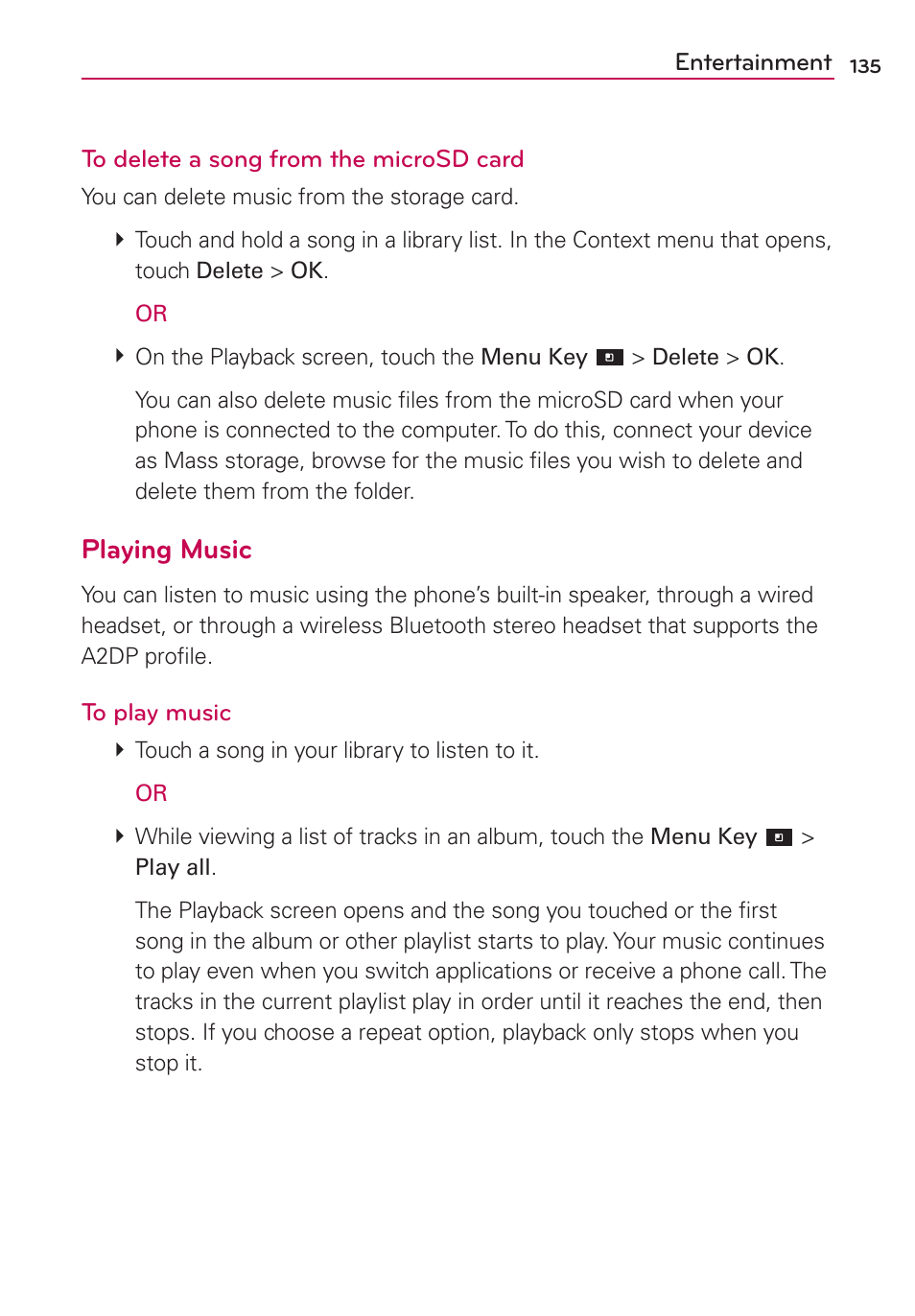 Playing music | LG CONNECT 4G MFL67218101 User Manual | Page 137 / 415