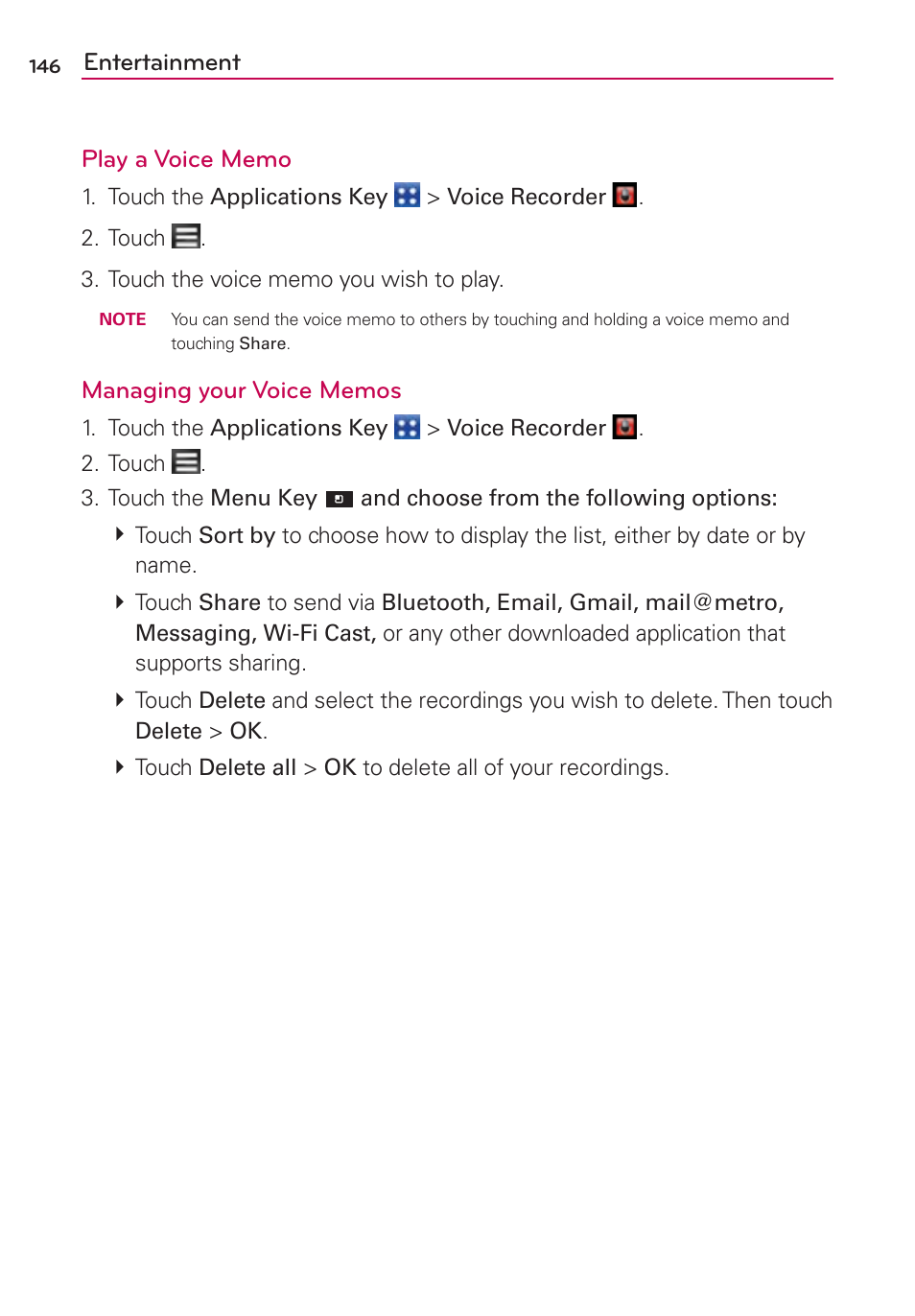 LG CONNECT 4G MFL67218101 User Manual | Page 148 / 415