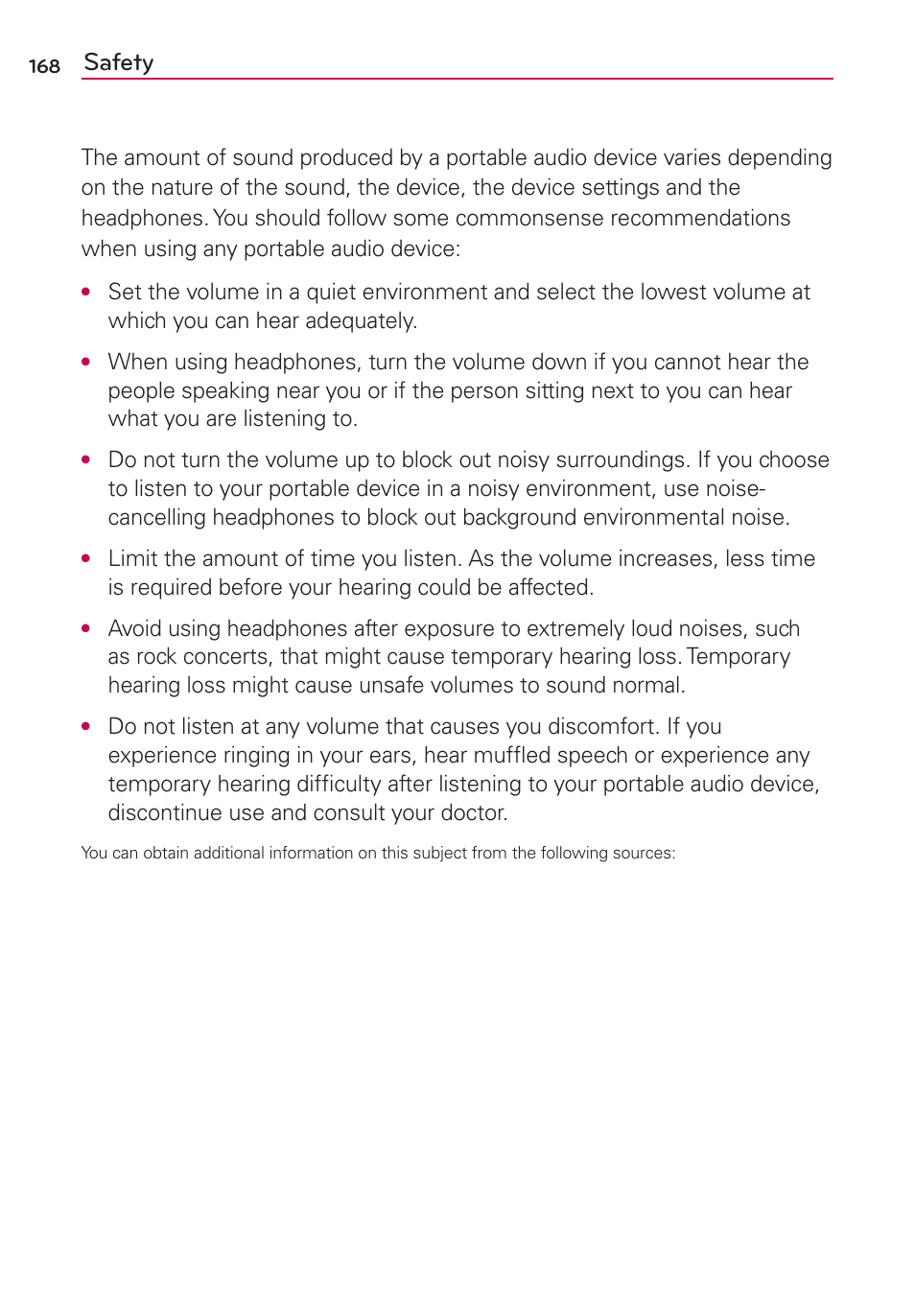 Safety | LG CONNECT 4G MFL67218101 User Manual | Page 170 / 415