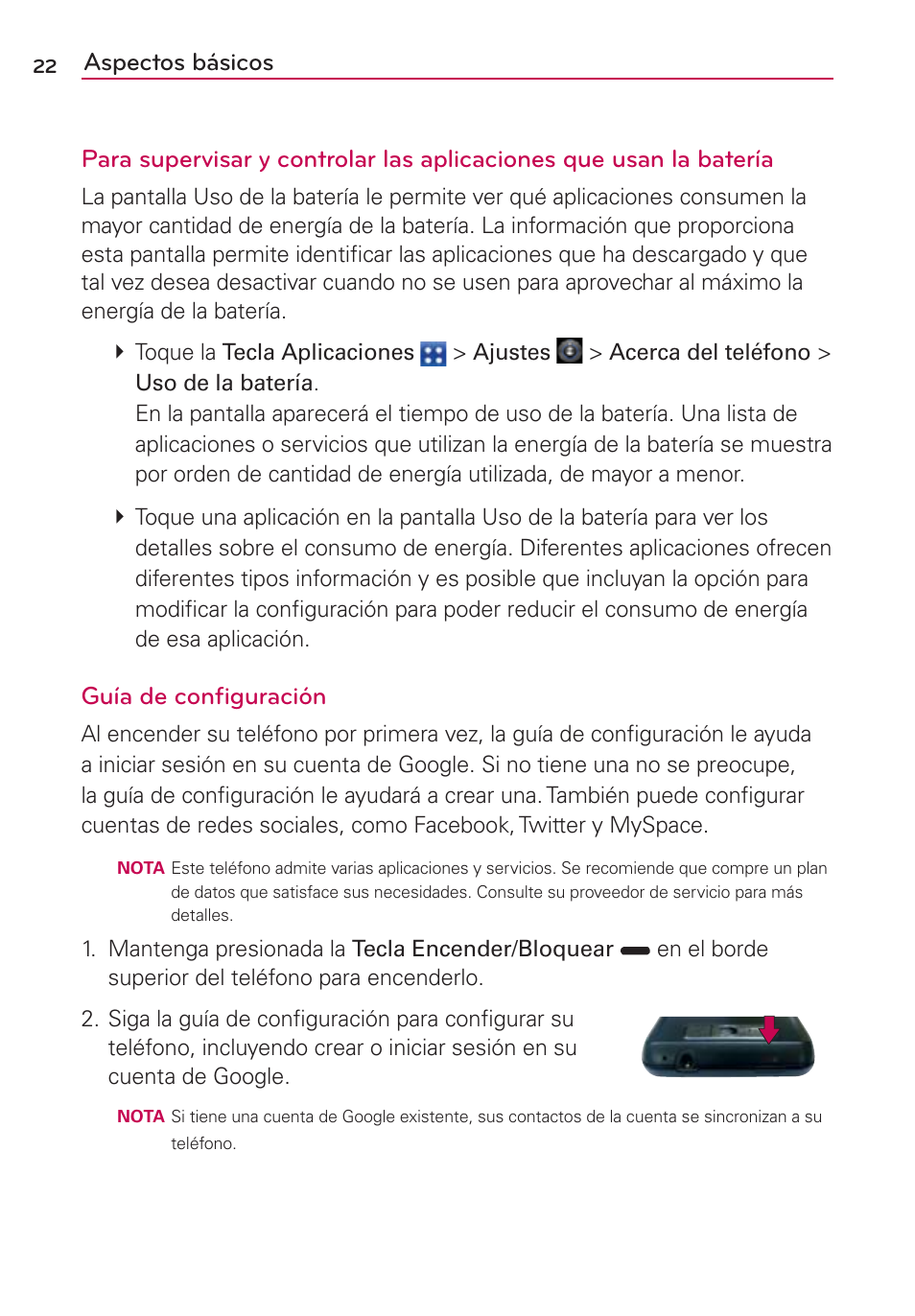 Guía de conﬁguración | LG CONNECT 4G MFL67218101 User Manual | Page 228 / 415