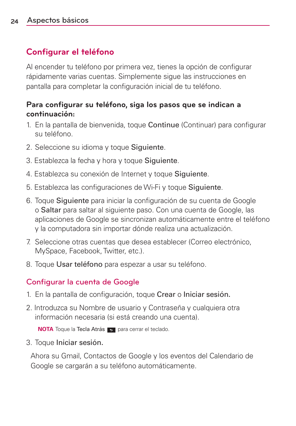 Conﬁgurar el teléfono | LG CONNECT 4G MFL67218101 User Manual | Page 230 / 415