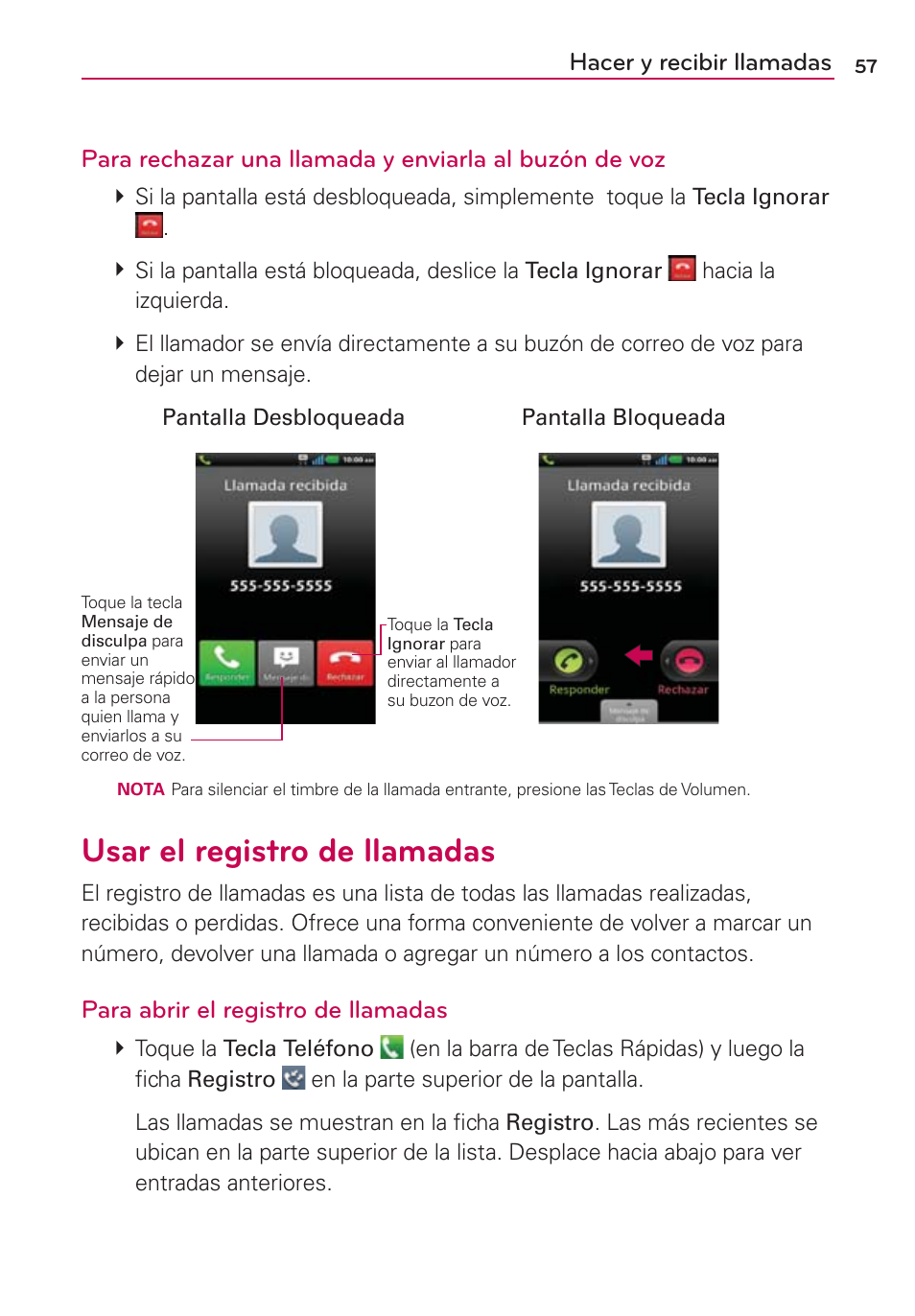 Usar el registro de llamadas | LG CONNECT 4G MFL67218101 User Manual | Page 263 / 415