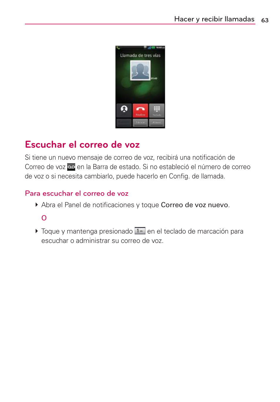Escuchar el correo de voz | LG CONNECT 4G MFL67218101 User Manual | Page 269 / 415