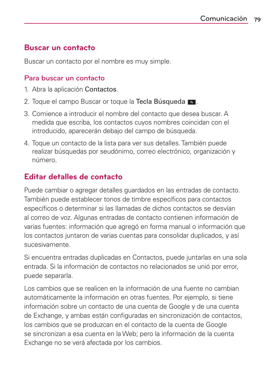 Buscar un contacto, Editar detalles de contacto | LG CONNECT 4G MFL67218101 User Manual | Page 285 / 415