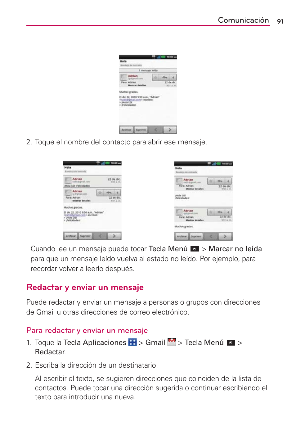 Redactar y enviar un mensaje | LG CONNECT 4G MFL67218101 User Manual | Page 297 / 415
