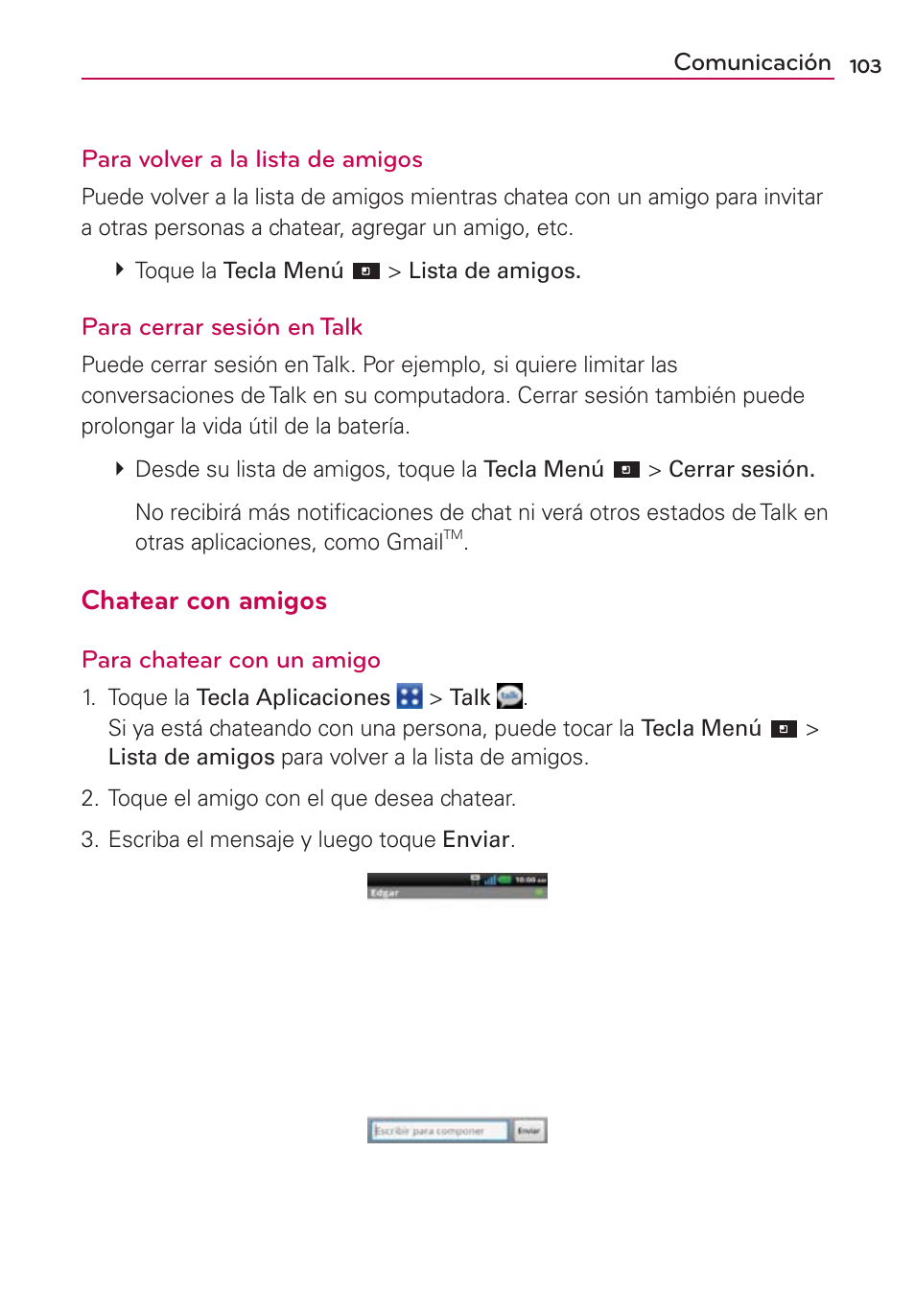 Chatear con amigos | LG CONNECT 4G MFL67218101 User Manual | Page 309 / 415