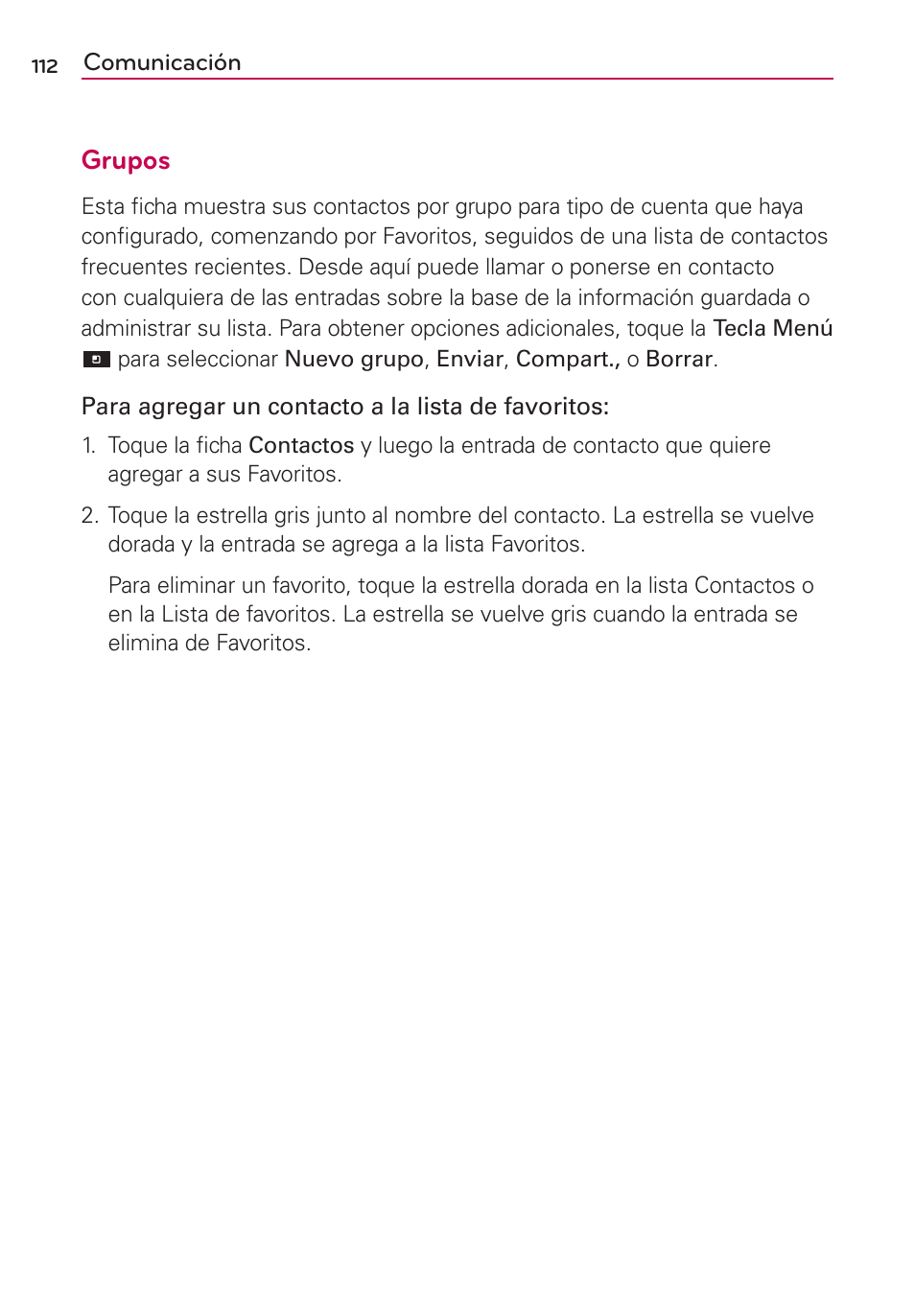 Grupos | LG CONNECT 4G MFL67218101 User Manual | Page 318 / 415