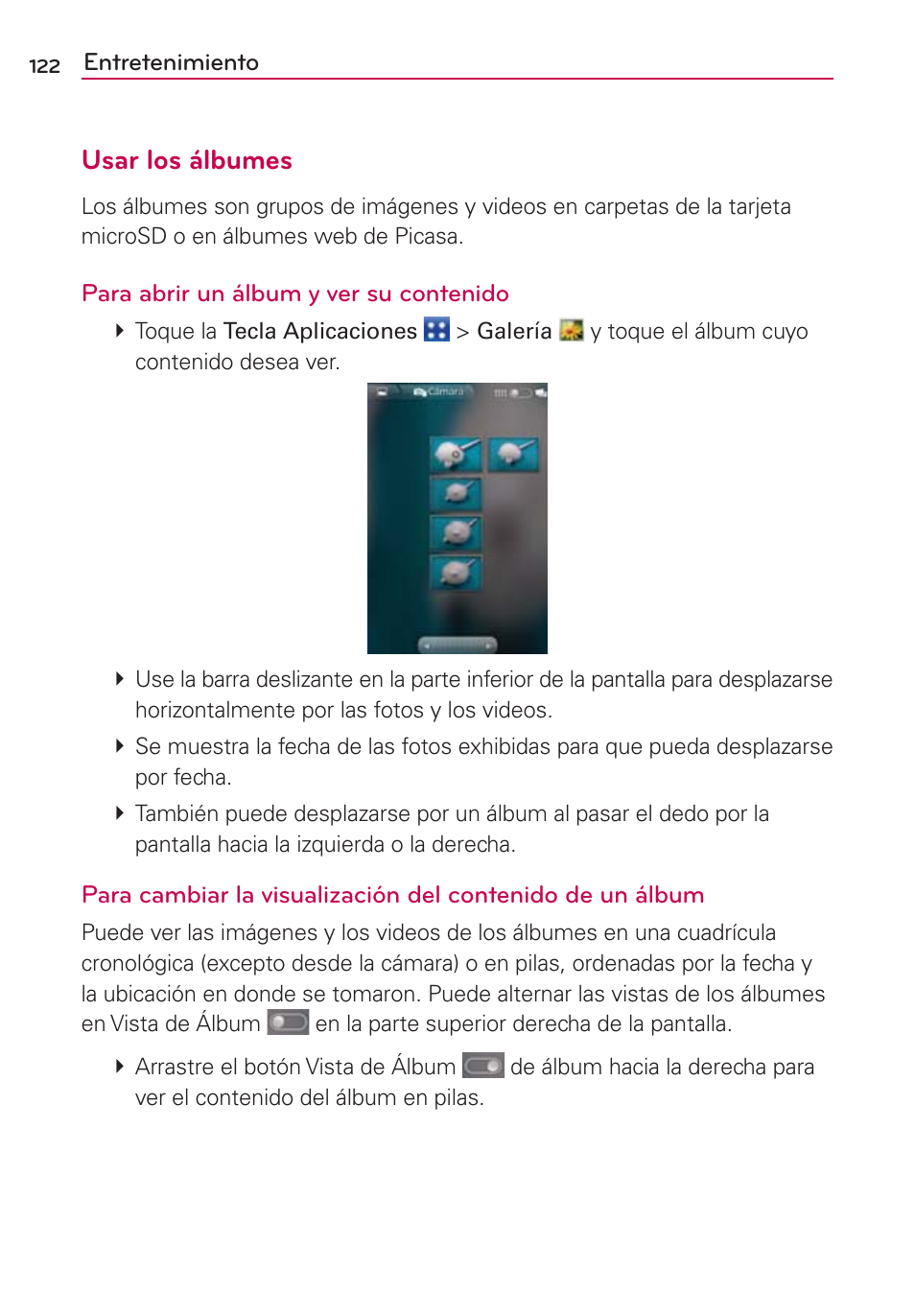 Usar los álbumes | LG CONNECT 4G MFL67218101 User Manual | Page 328 / 415
