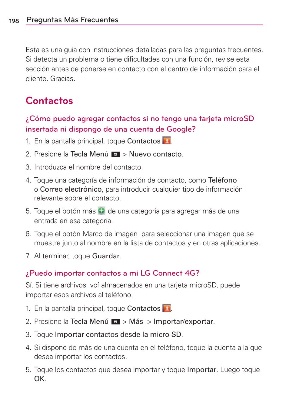 Contactos | LG CONNECT 4G MFL67218101 User Manual | Page 404 / 415