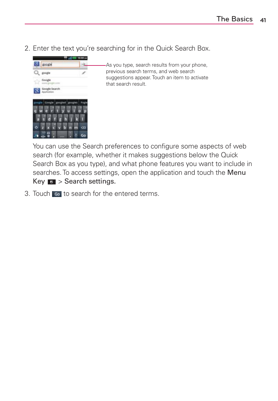 The basics | LG CONNECT 4G MFL67218101 User Manual | Page 43 / 415