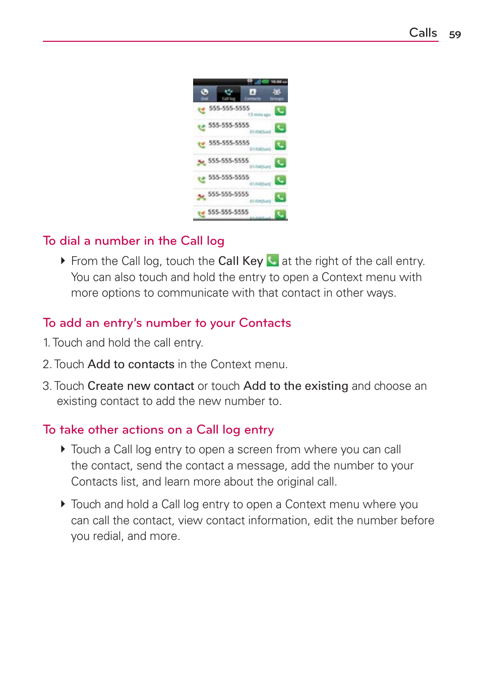 LG CONNECT 4G MFL67218101 User Manual | Page 61 / 415