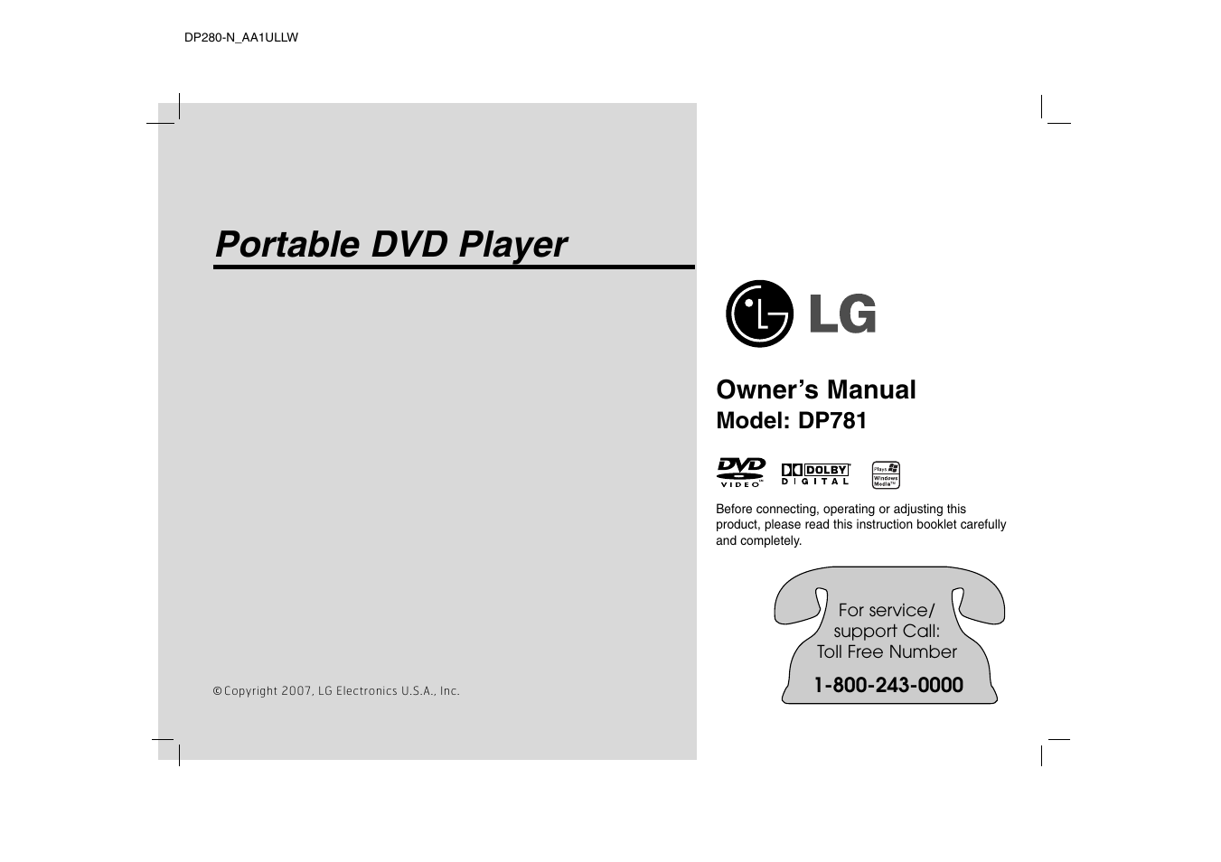 LG DP781 User Manual | 44 pages