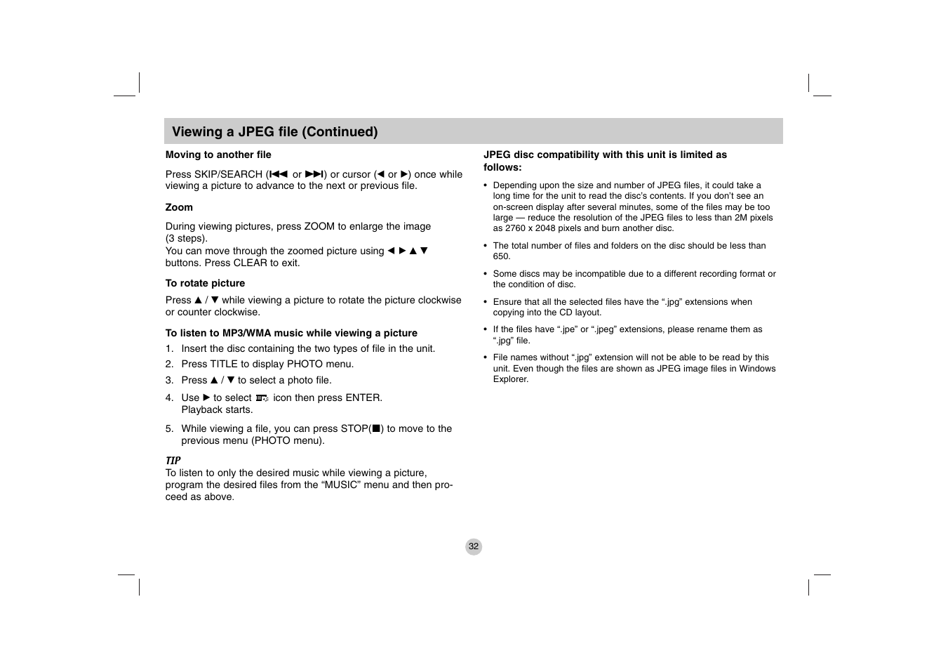LG DP781 User Manual | Page 32 / 44