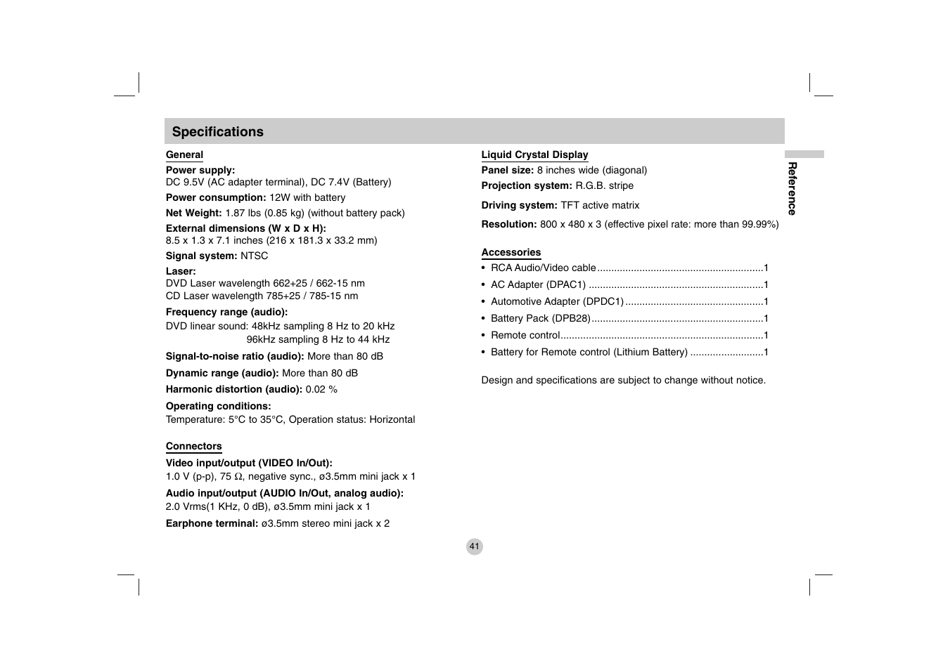 LG DP781 User Manual | Page 41 / 44