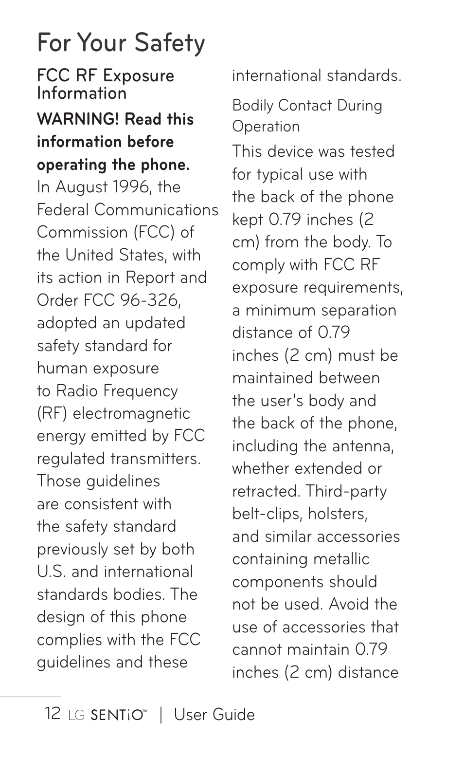 For your safety | LG B016222 User Manual | Page 14 / 122