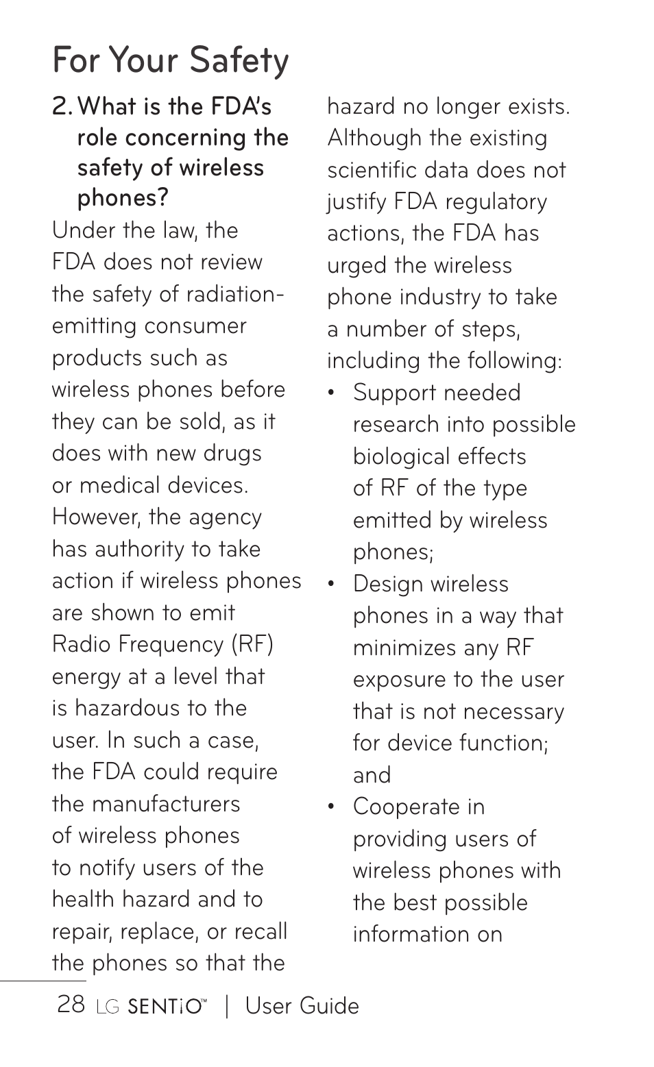 For your safety | LG B016222 User Manual | Page 30 / 122