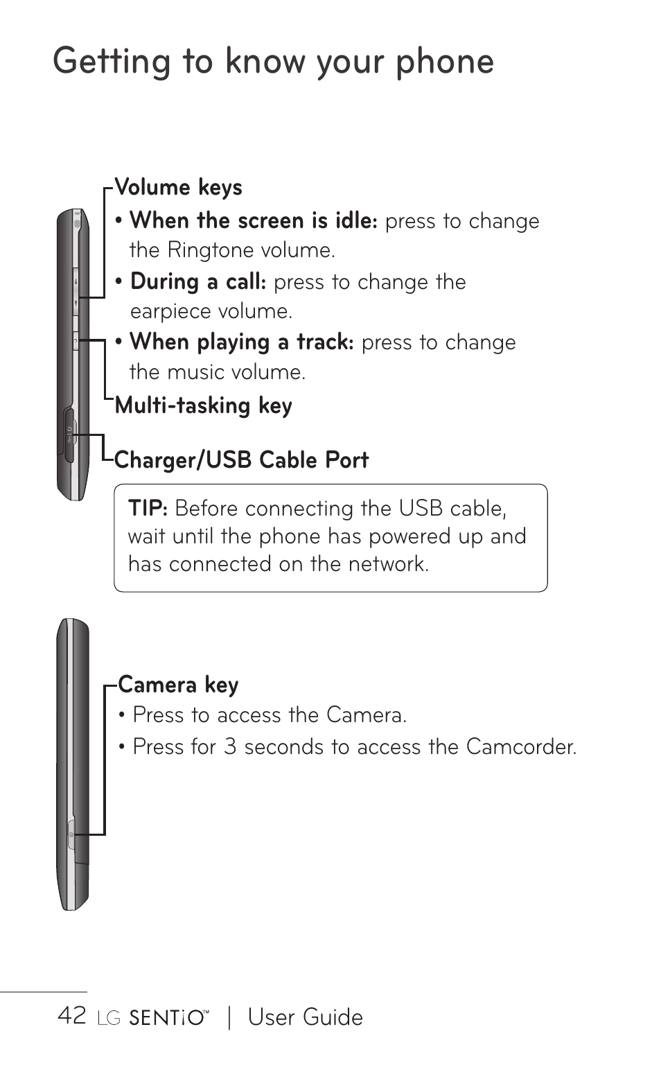 Getting to know your phone | LG B016222 User Manual | Page 44 / 122