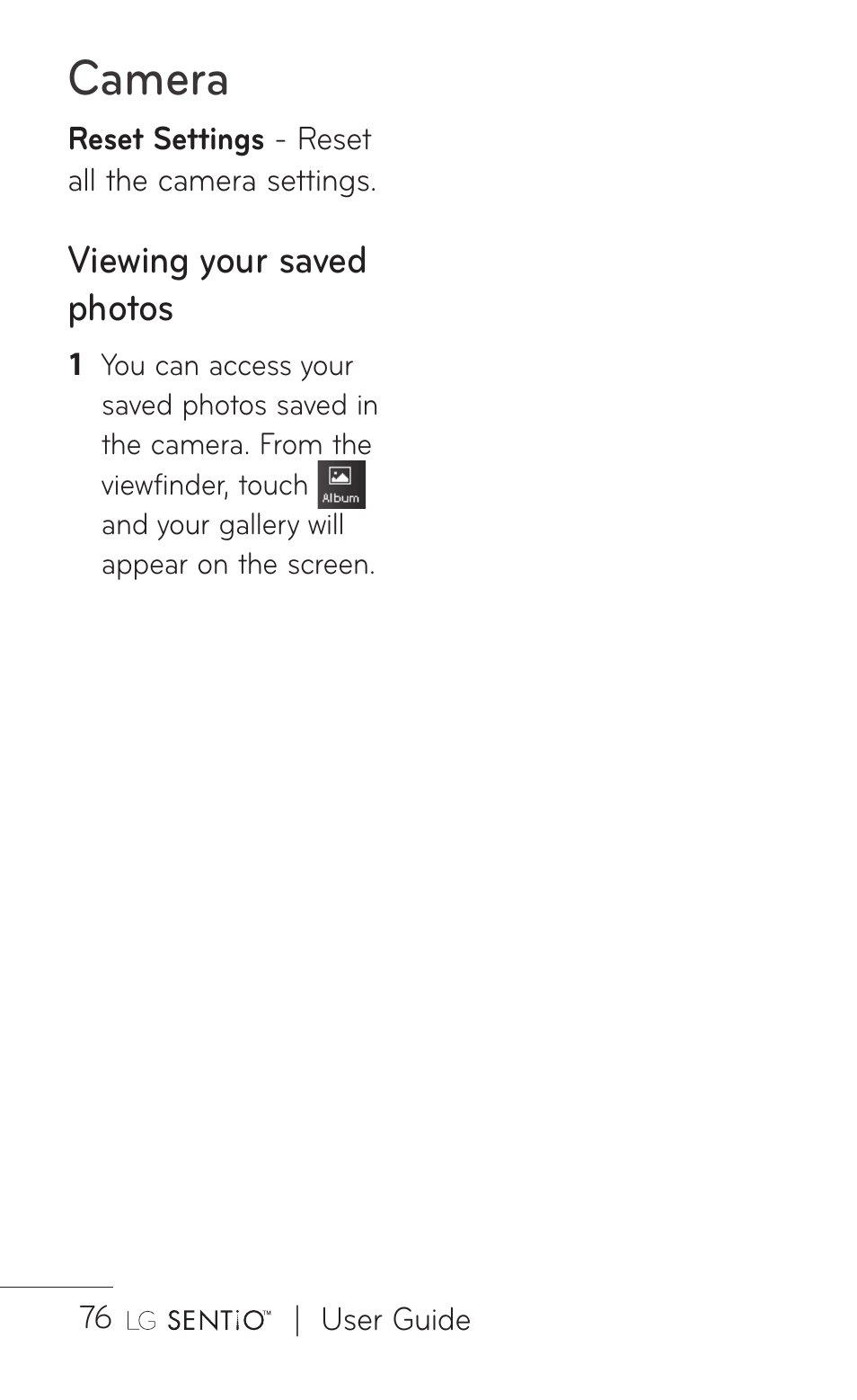Camera | LG B016222 User Manual | Page 78 / 122