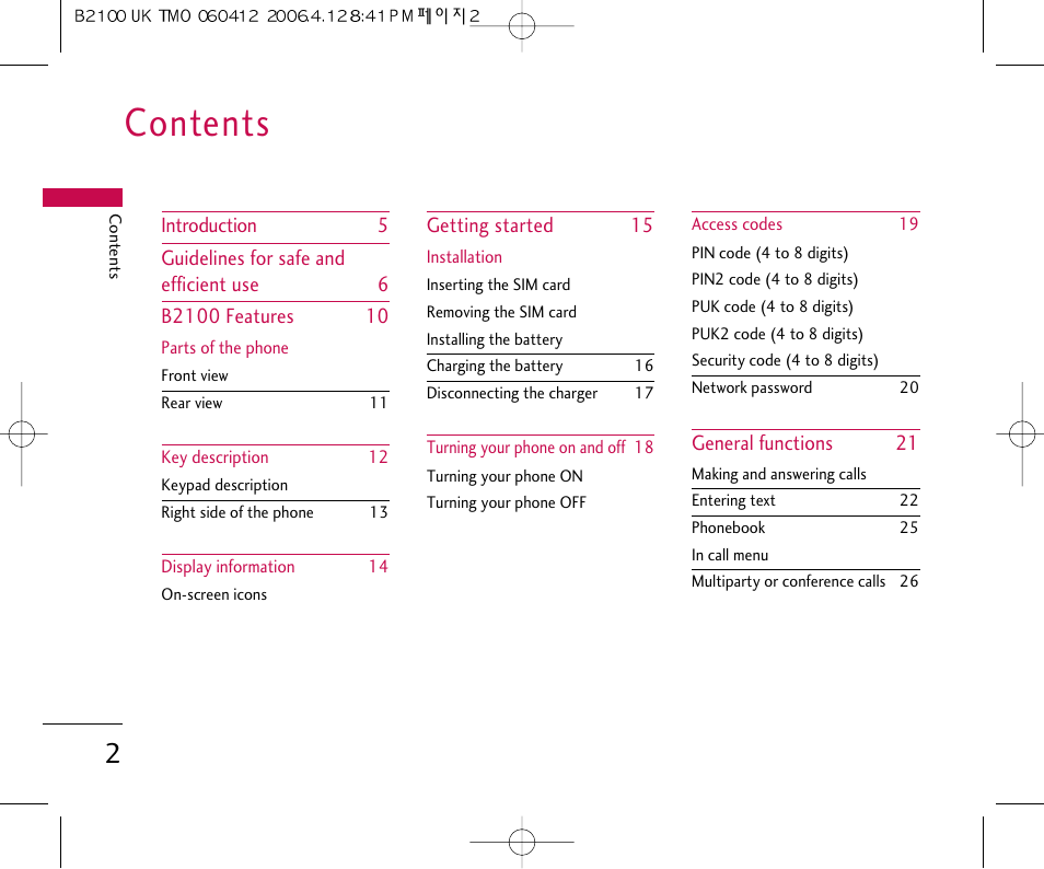 LG B2100 User Manual | Page 3 / 79