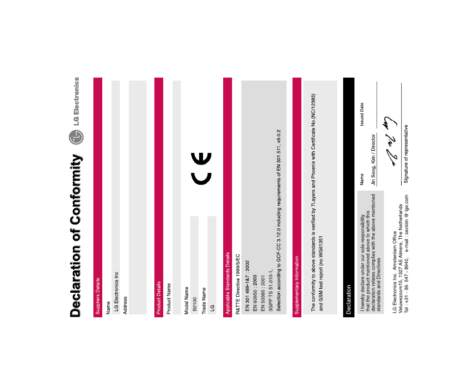 LG B2100 User Manual | Page 78 / 79