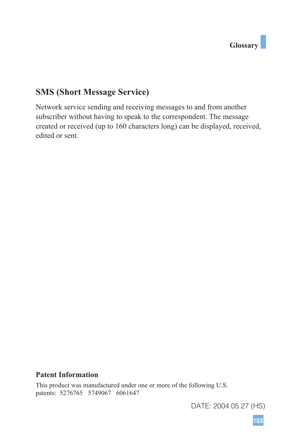 Sms (short message service) | LG 4015 User Manual | Page 104 / 114