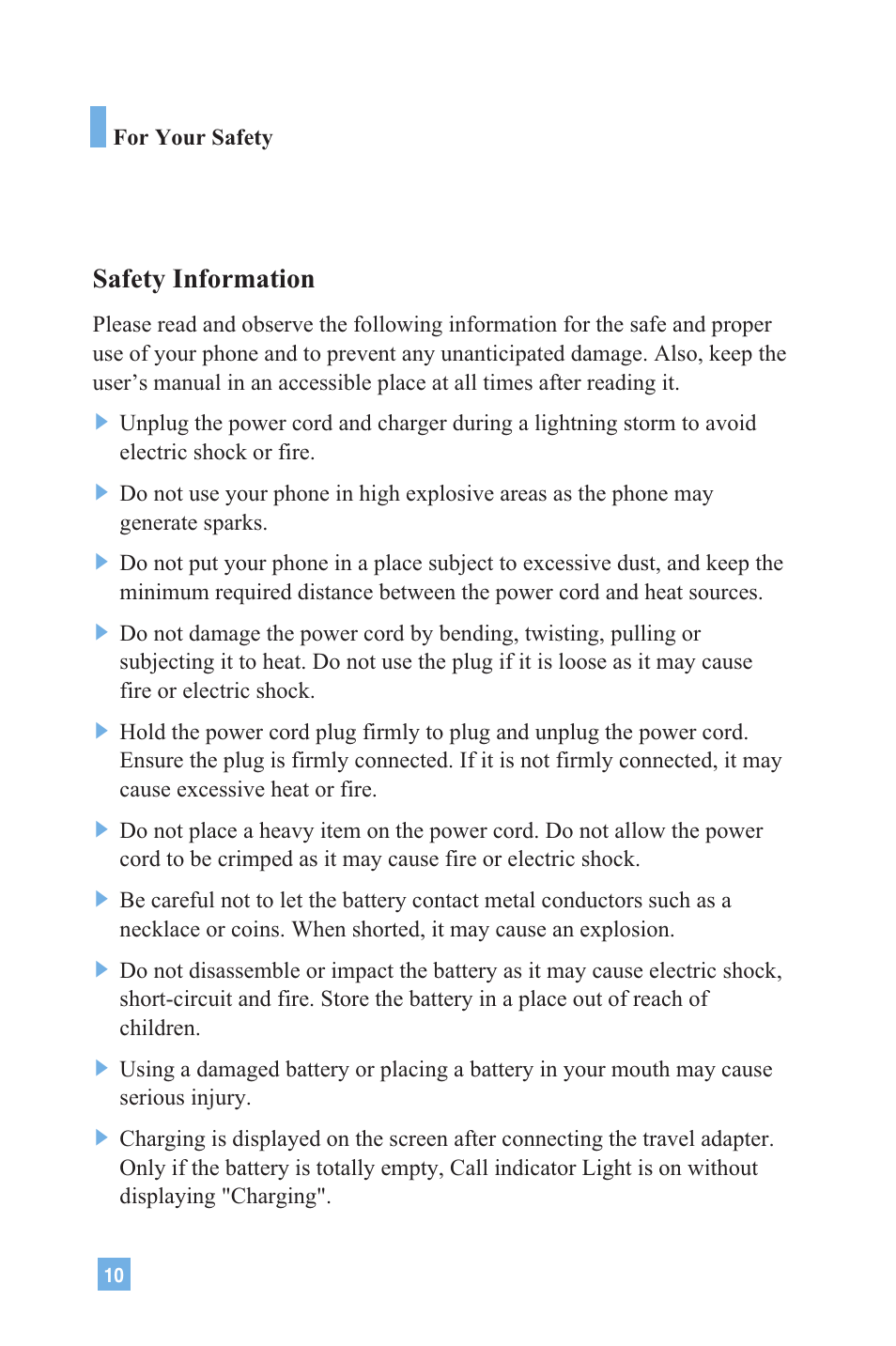 Safety information | LG 4015 User Manual | Page 11 / 114