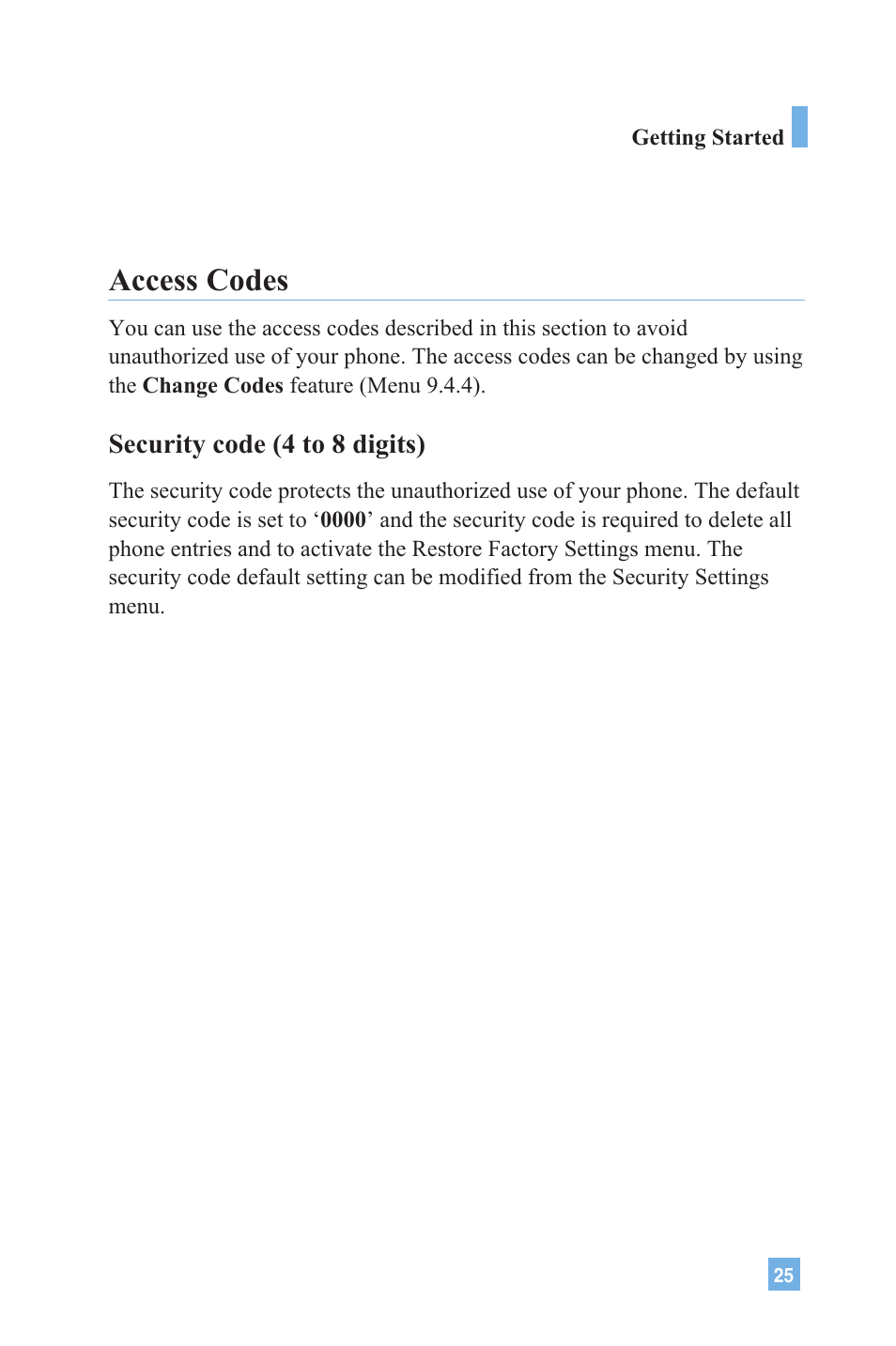 Access codes | LG 4015 User Manual | Page 26 / 114