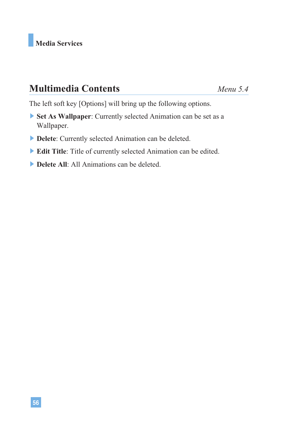 Multimedia contents | LG 4015 User Manual | Page 57 / 114